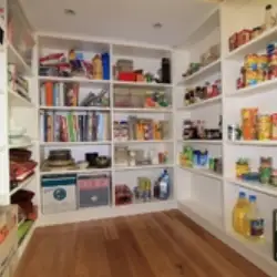 Walk in pantry in new kitchen