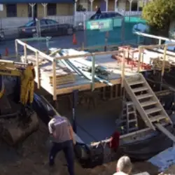 Excavation and framing work for a wine cellar